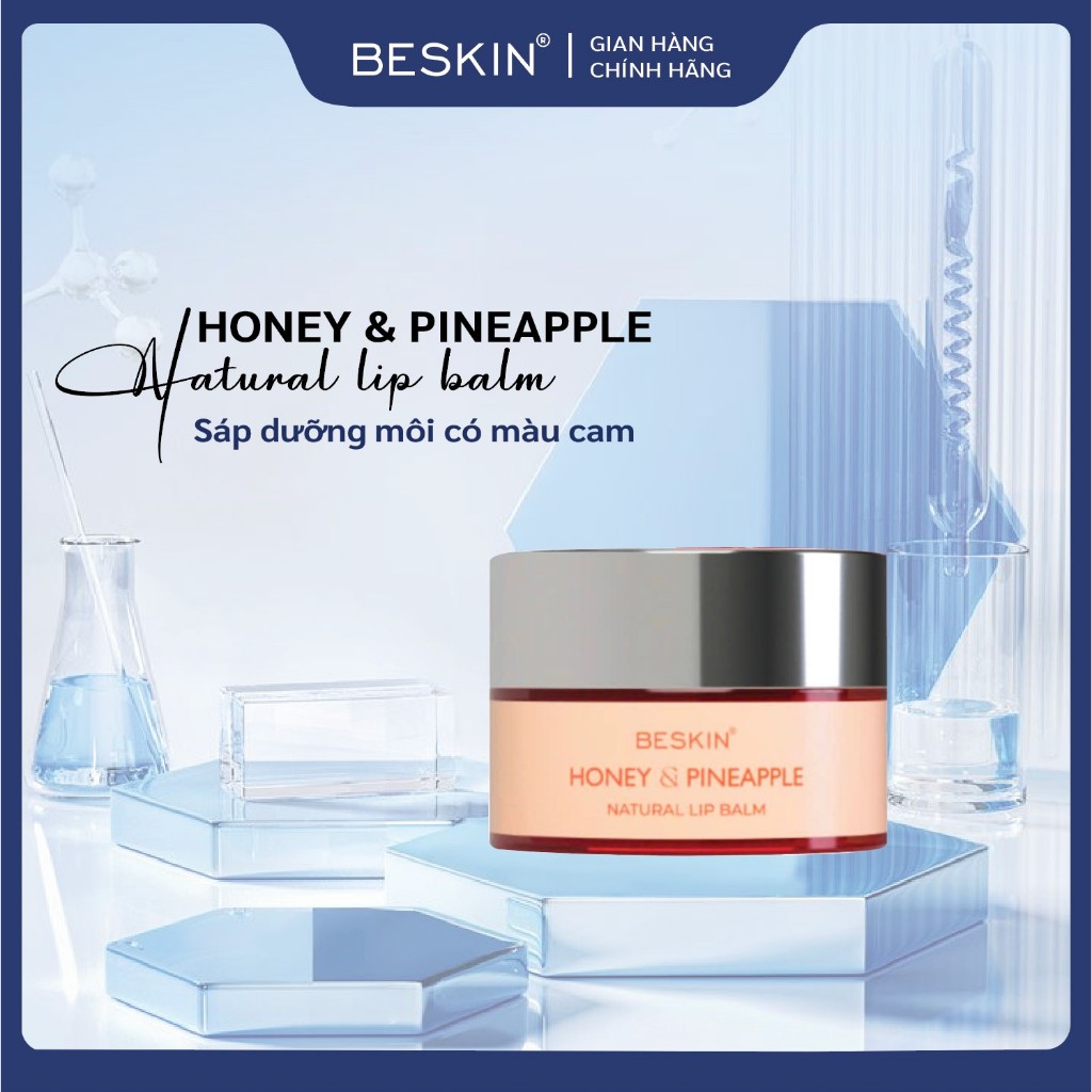  SON DƯỠNG MÔI BESKIN "VITAMIN & FLOWER NATURAL LIP BALM - HONEY & PINEAPPLE NATURAL LIP BALM" - Thương Hiệu: Beskin 