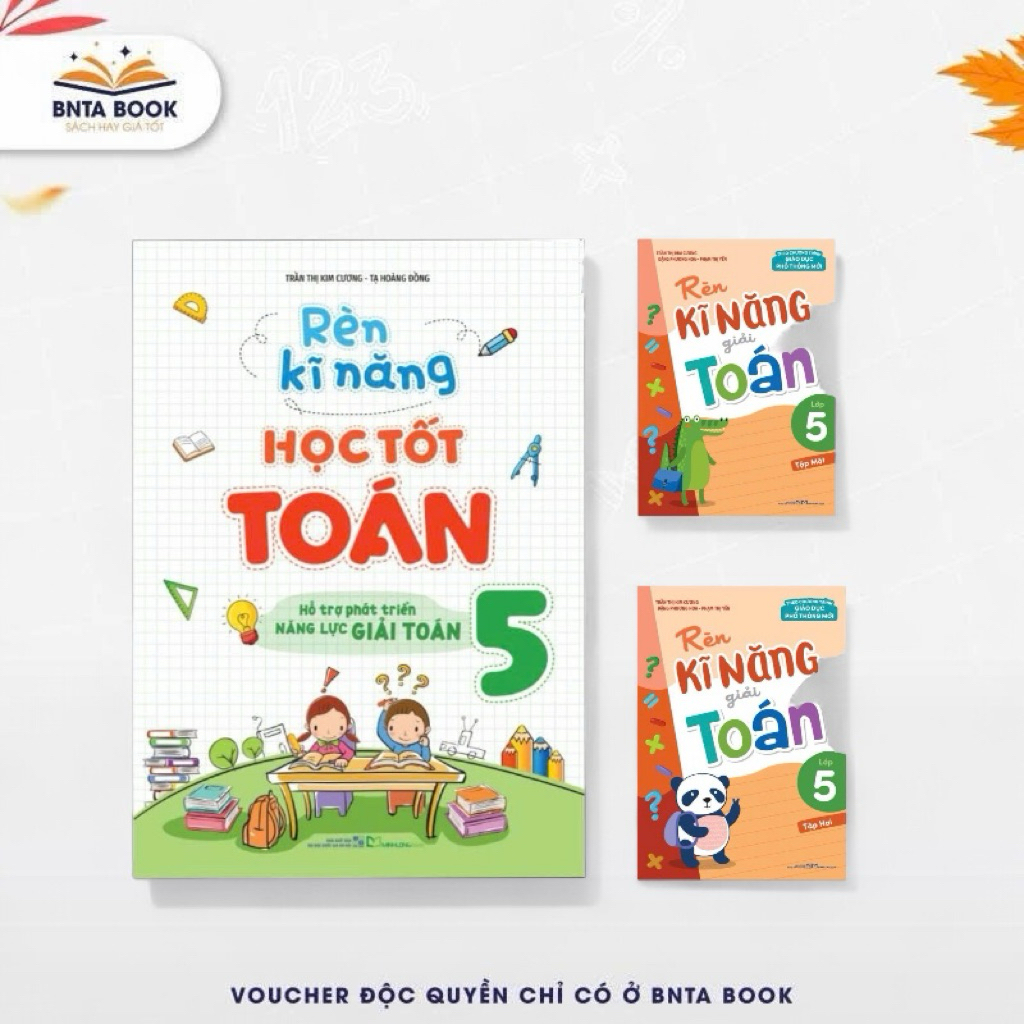 BNTA BOOK Combo 3 Cuốn Rèn Kỹ Năng Học Tốt Toán Lớp 5 -  Rèn Kỹ Năng Giải Toán Lớp 5 Tập 1 & 2