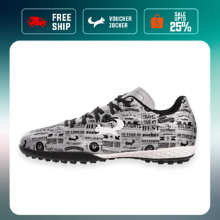 Giày Đá Bóng Zocker Winner Energy Xám - Đá Thật Chân - Form ổn định - Bám Sân Tốt (Tặng Tất)