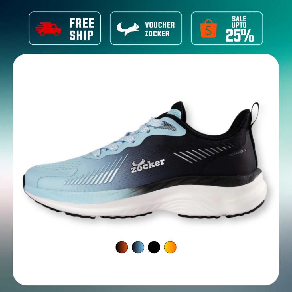 Giày chạy bộ ZOCKER ULTRA LIGHT Siêu Nhẹ, Siêu Bền, Siêu Nảy (Tặng Tất Zocker)