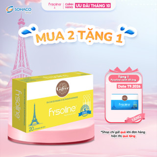 Nước muối sinh lí Pháp FYSOLINE hỗ trợ kháng khuẩn, viêm mũi, sổ mũi cho bé - Hộp vàng 20 ống x 5ml