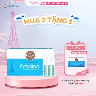Nước muối ưu trương FYSOLINE hỗ trợ viêm mũi, nghẹt mũi cho bé (Hộp xanh 20 ống x 5ml) - Date T9.2026