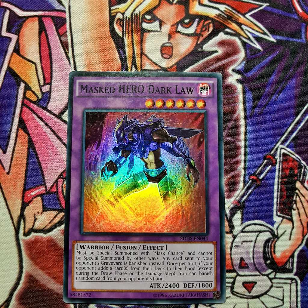 Thẻ bài Yugioh chính hãng | Masked HERO Dark Law | SDHS Super Rare