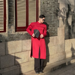 Áo Dài Cách Tân Nam Ngũ Thân Vải Coton Hàn Mặc Tết Cưới Hỏi Bê Tráp ADN22