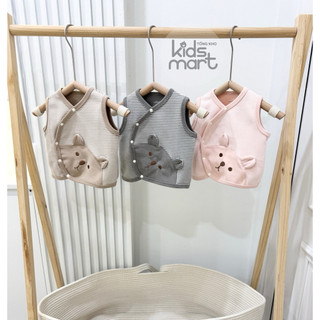  Anmina - Áo Gile nỉ bông mềm mại cho bé thêu mặt gấu AMI0476 