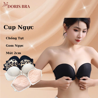 Áo lót nữ DORIS AC437, áo cup ngực không dây chống tụt đệm bàn tay cài trước nâng ngực 3cm tạo khe