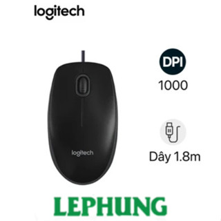 Chuột máy tính có dây  Logitech B100 (Đen) - BẢO HÀNH 3 NĂM