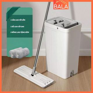 Bộ Cây Lau Nhà Cao Cấp, Bộ Chổi Lau Nhà Kèm Thùng 2 Ngăn Tự Vắt Thông Minh Siêu Bền Siêu Sạch