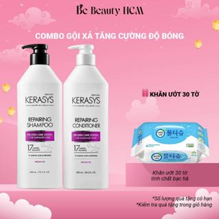 Cặp dầu gội xả Kerasys Repairing Hàn Quốc tăng cường chống tia UV cho tóc hư tổn chẻ ngọn