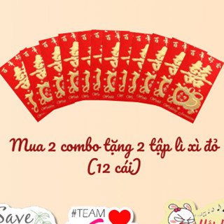   Hàng tặng  Combo 2 tập phong bao đỏ lì xì đám cưới 