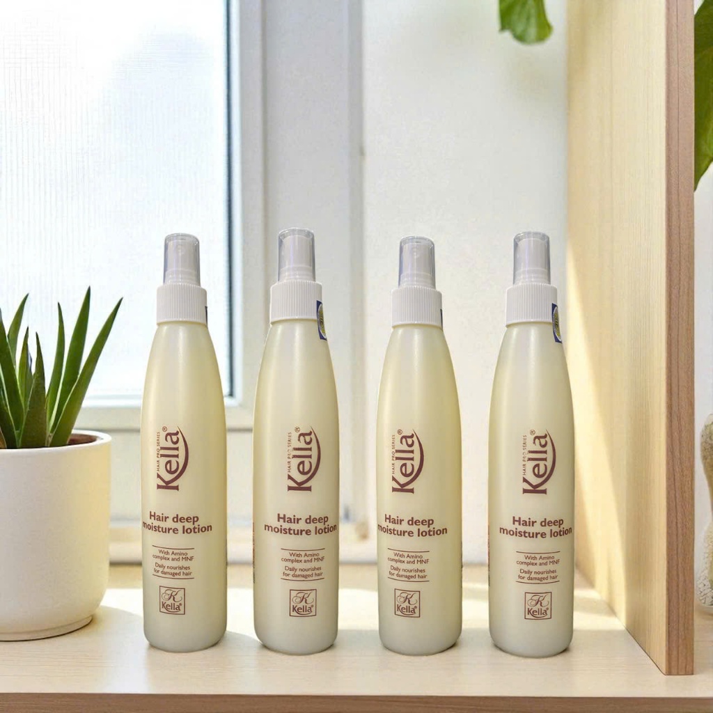 Sữa xịt dưỡng tóc Kella chai trắng Hair Deep Moisture Lotion 250ml