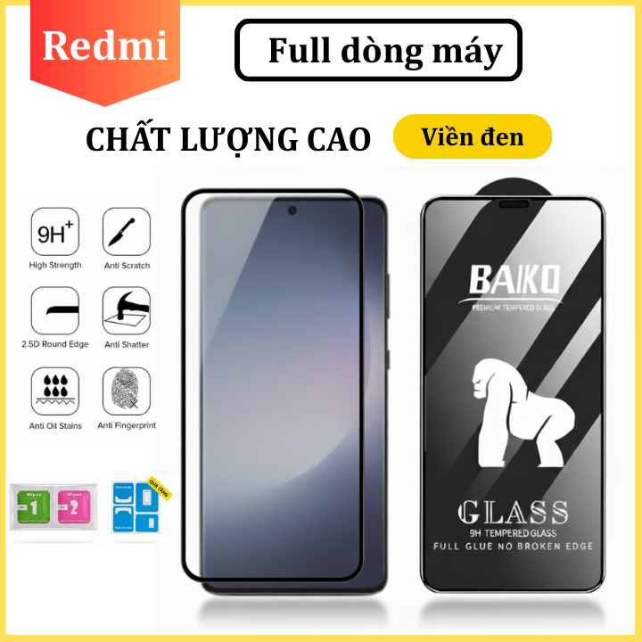 Kính Cường lực Redmi 15C 15 14c 13 12 13c 13x 12c 10c Note 14 13 12 11 10 11s 10s K60 K50 K40 K30 K20 Game A1 A2 A3 A2+