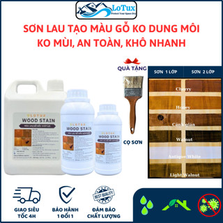 Sơn màu gỗ, nổi vân, thay màu gỗ, không cần pha trộn, không mùi, an toàn, sơn lau tạo màu gỗ cánh gián, óc chó Lotux