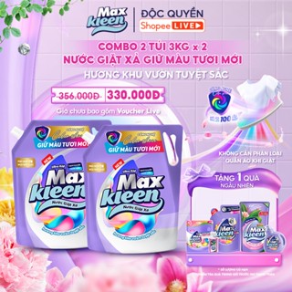 [Live New] Combo 2 Túi Nước Giặt Xả MaxKleen Giữ Màu Tươi Mới Hương Khu Vườn Tuyệt Sắc 3kg/Túi
