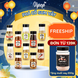 Bột Gia Vị Vipep gia vị nấu ăn hành bột, tỏi bột, ớt, ngũ vị hương, tiêu, quế, sả bột, ngò, nghệ