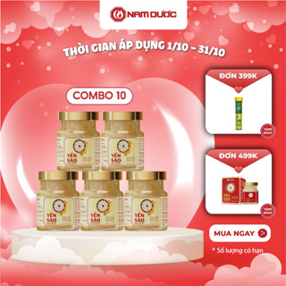 [COMBO 10 hộp] Yến sào Nam Dược tổ yến chưng hồng sâm và đông trùng hạ thảo, hộp 1 lọ 70ml