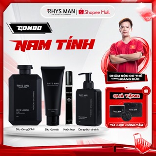 Combo Sữa tắm gội nam 3in1 350ml & Sữa rửa mặt nam 100ml & Dung dịch vệ sinh 120ml & Nước hoa nam 10ml RHYS MAN