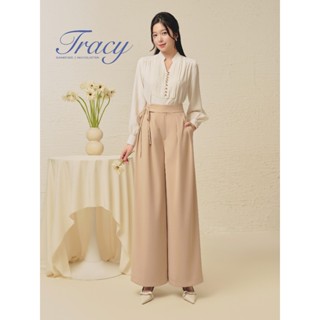 Áo sơmi nữ xếp ly trước ngực Vany BEAUTEBYV dáng tay bồng tiểu thư phong cách sang trọng thanh lịch