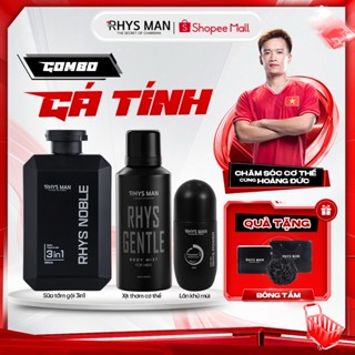 Combo Cá Tính - Sữa tắm gội nam 3in1 Rhys Noble 350ml & Body mist 120ml & Lăn khử mùi 50ml Rhys Man