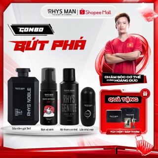 Combo Bứt Phá - Sữa tắm gội nam 3in1 Rhys Noble 350ml & Body mist 120ml & Lăn khử mùi 50ml & Bọt vệ sinh Rhys Man