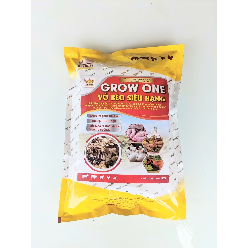 Vỗ béo siêu hạng, 1kg, Bigboss, Thức ăn bổ sung, Vitamin, Acid amin ,Gia súc gia cầm