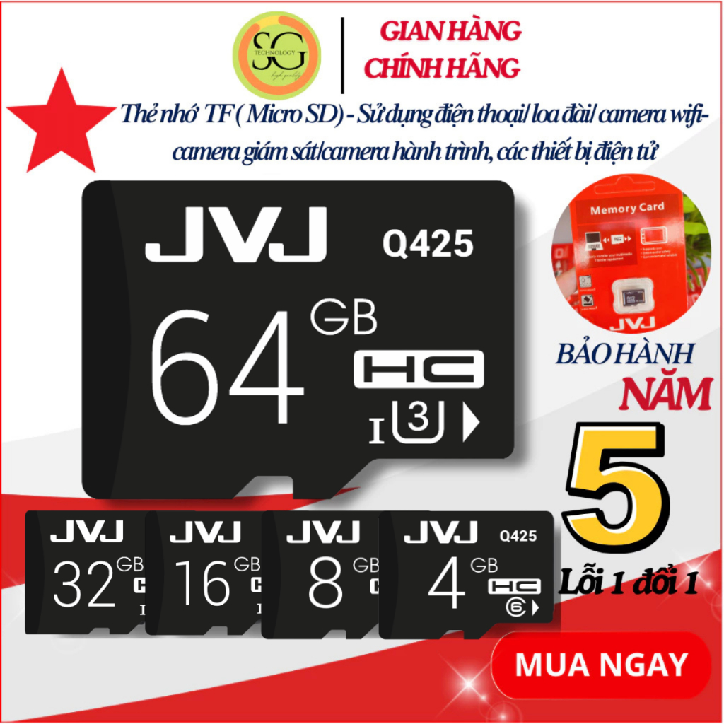 Thẻ nhớ 256Gb 128Gb 64Gb 32Gb - Chuyện dụng cho Camera IP wifi, Điện thoại, loa đài, Laptop - Bảo hành 5 năm 1 đổi1
