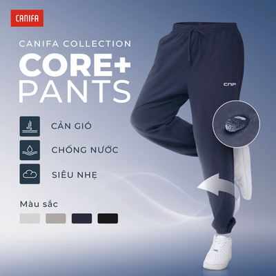 Quần dài vải gió nam CANIFA quần gió active siêu nhẹ nhanh khô bo gấu có hình in 8BP25S005