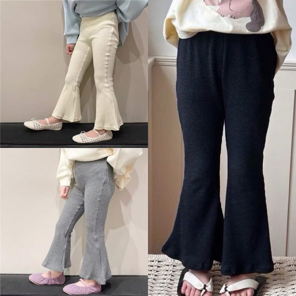 [LiA baby’s ] L12 Quần dài loe vải tăm co dãn thoải mái cho bé gái (9-31kg)