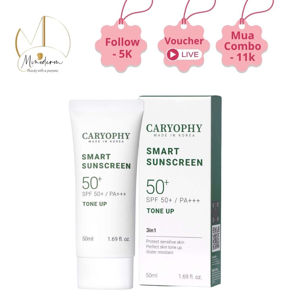 Kem Chống Nắng Caryophy Smart Sunscreen SPF50+ PA+++ Giúp Chống Nắng, Nâng Tông, Ngừa Mụn 50ml