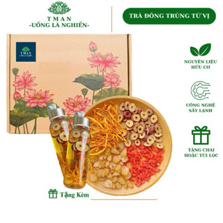 Trà đông trùng 4 vị thảo mộc (30 Gói Kèm Chai HOẶC Túi Lọc) đẹp da, chống lão hoá, dễ ngủ