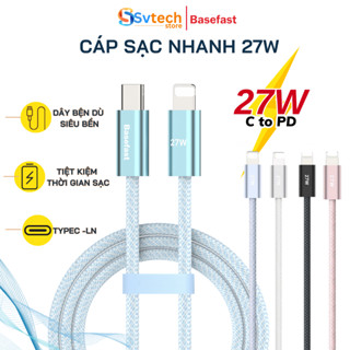 Cáp sạc nhanh 20W Basefast  dây bọc dù siêu bền dài 1m 2m dùng cho Phone 12 11 13 14 pro max