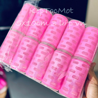 [10 cái] Lô Cuốn Tóc Mái Bay Hàn Quốc Lõi Nhôm 10cm 12cm Siêu To Dài Tự Dính Uốn Mái Dài Cỡ Lớn