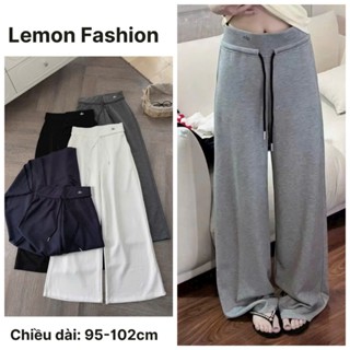  Quần Nỉ Nữ Ống Suông Chất Vải Nỉ Hàn Ép Mịn Loại Đẹp Cạp Cao Tôn Dáng Form Xinh  Thêu Chữ  