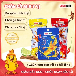  Combo chân gà mix 3 loại  ủ vị cay ủ vị không cay rút xương cay  ANNA LALA hàng chính hãng 