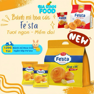 Combo 6 bánh mì hoa cúc ngàn lớp Fe’sta Richy 4 bánh/túi, HSD 35 ngày từ NSX, Bánh mì Fe'sta Việt Quất