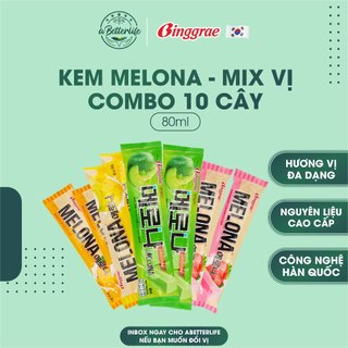 [Hỏa Tốc-HCM] Combo 10 cây kem Melona Hàn Quốc Binggrae 80ml mix 4 vị 3 Dưa lưới, 3 Dâu, 2 Xoài, 2 Chuối ABetterLife
