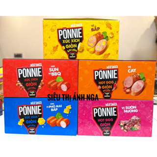  Xúc Xích Ponnie Hot Dog Giòn Ăn Liền Vị Cay Hộp x 20 Cây x 28G 20G 