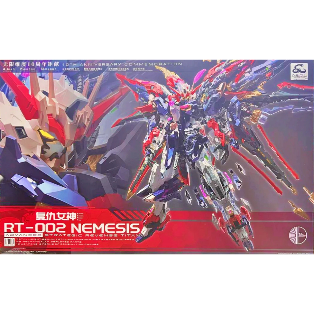 Mô Hình Lắp Ráp 1/100 NEMESIS RT-002 Infinite Dimension (tặng kèm base + decal nước)