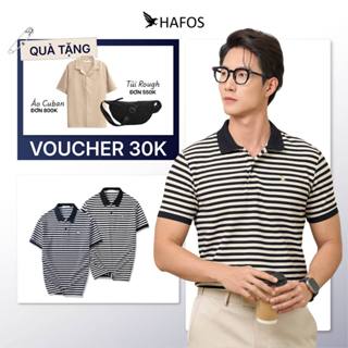 Áo polo sọc nam HAFOS GINAL, áo thun có cổ sọc ngang chất liệu cao cấp, thiết kế trẻ trung