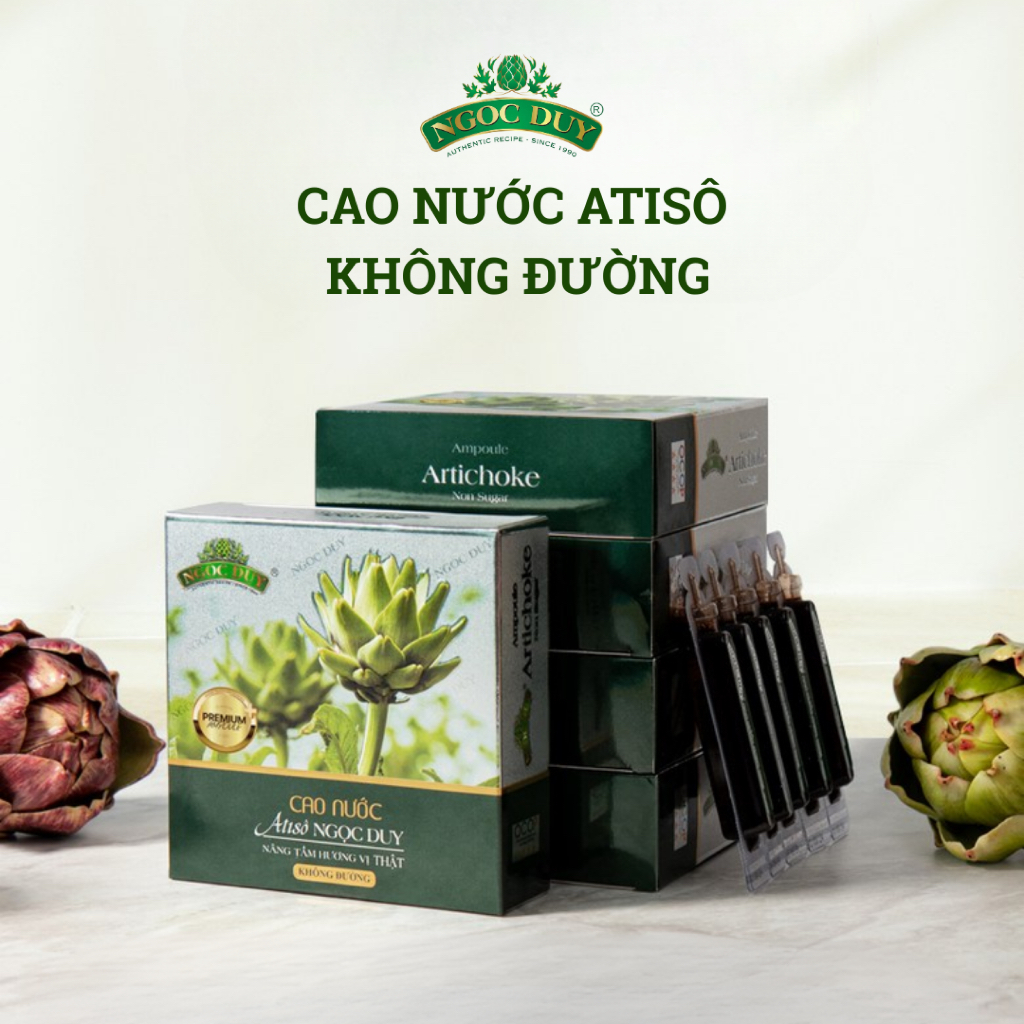 Cao Nước Atiso NGỌC DUY hộp 10 ống giúp giải độc gan, giảm mụn, mát gan, đẹp da, thanh nhiệt, ăn ngon ngủ ngon DASATA