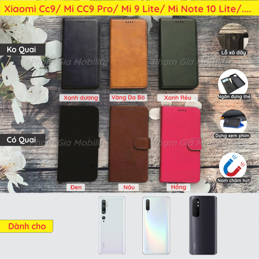 Bao da ốp da dành cho Xiaomi Mi CC9, CC9 Pro, 9 Lite Mi 11i Redmi Note 11 10 Pro Lite JE có ngăn thẻ