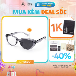 Kính Đổi Màu Dưới Nắng 0 Độ Chống Tia UV HMK Eyewear Kính Mắt Mèo Thời Trang Trendy 2in1 - DM25001