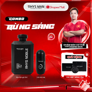 Combo Bừng Sáng - Sữa tắm gội nam 3in1 Rhys Noble 350ml & Lăn khử mùi 50ml Rhys Man