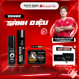 Combo Sành Điệu - Sáp dưỡng tạo kiểu tóc 50g & Dầu dưỡng tóc 45ml & Xịt phồng tóc 100ml Rhys Man
