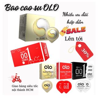  CHÍNH HÃNG  Bao Cao Su OLO 001 Siêu Mỏng 0.01mm – Hộp 3 10 Chiếc | Truyền Nhiệt Nóng Lạnh Kéo Dài Thời Gian 