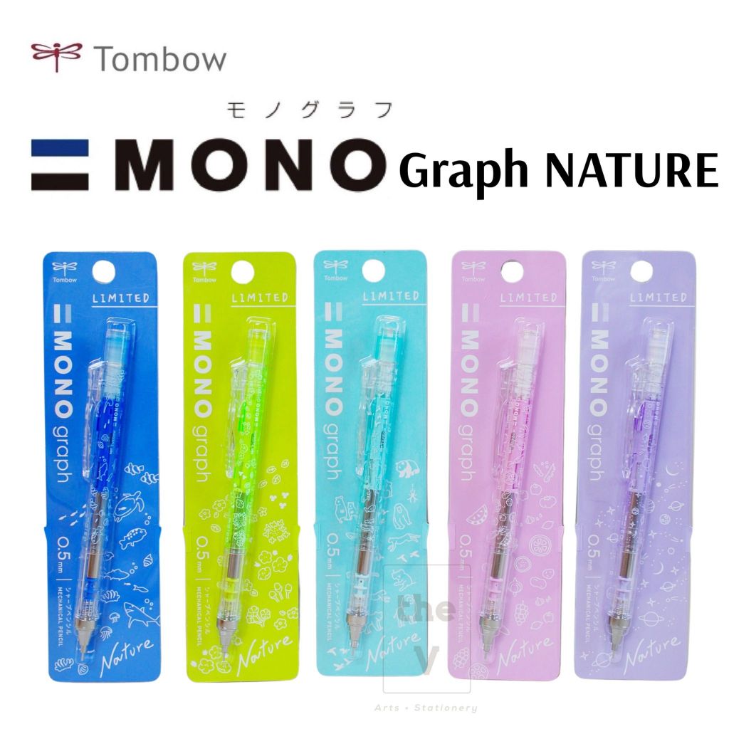 Bút chì kim bấm TOMBOW Nature trong suốt (đầu 05mm) dòng Mono Graph bấm, lắc đẩy ngòi
