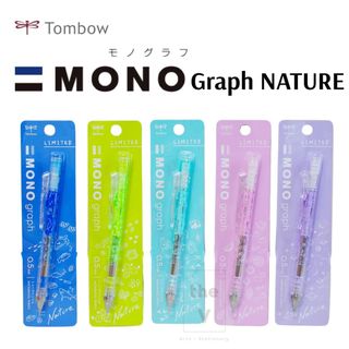  Bút chì kim bấm TOMBOW Nature trong suốt  đầu 05mm  dòng Mono Graph bấm lắc đẩy ngòi 