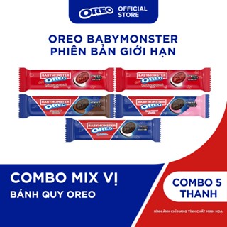 OREO BABYMONSTER Bánh Quy Kem Mix Vị (Marshmallow x 2, Vani, Dâu, Sôcôla) 110,4g (Combo 5)