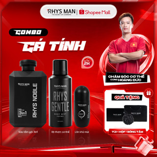 Combo Cá Tính - Sữa tắm gội nam 3in1 Rhys Noble 350ml & Body mist 120ml & Lăn khử mùi 50ml Rhys Man