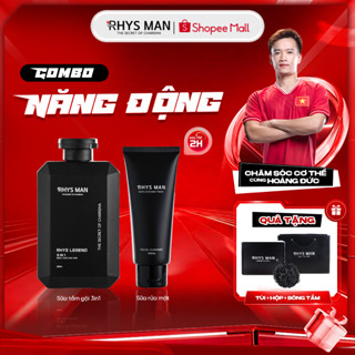 Bộ Quà Tặng Nam - Sữa tắm gội nam 3in1 350 ml & Sữa rửa mặt nam Rhys Coconut Fresh 100ml